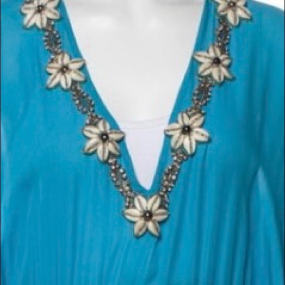 Matthew Williamson shell embellished fringed top. - Picture 2 of 3